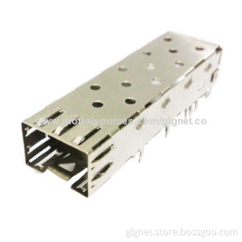 SFP Connector, 1 x 1 Shell Solder Type, 180N Module Retention